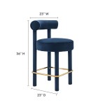 Toulouse Performance Velvet Counter Stool - Image 3