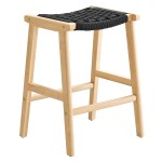 Saoirse Woven Rope Wood Counter Stool Set of 2 - Image 9
