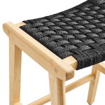 Saoirse Woven Rope Wood Counter Stool Set of 2 - Image 6