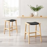 Saoirse Woven Rope Wood Counter Stool Set of 2 - Image 5