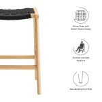 Saoirse Woven Rope Wood Counter Stool Set of 2 - Image 4