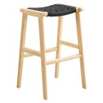 Saoirse Woven Rope Wood Bar Stool Set of 2 - Image 9