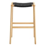 Saoirse Woven Rope Wood Bar Stool Set of 2 - Image 7