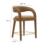 Pinnacle Performance Velvet Counter Stool Set of 2 - Image 3