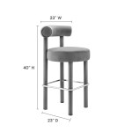 Toulouse Performance Velvet Bar Stool Set of 2 - Image 4