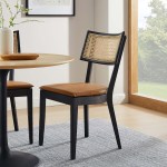 Caledonia Vegan Leather Upholstered Wood Kitchen & Dining > Dining Chairs Set of 2 - Image 2