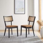 Caledonia Vegan Leather Upholstered Wood Kitchen & Dining > Dining Chairs Set of 2