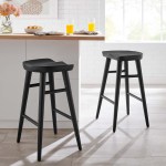 Saville Backless Wood Counter Stools Set of 2