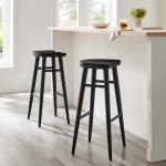 Saville Backless Wood Bar Stools Set of 2
