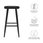 Saville Backless Wood Bar Stools Set of 2 - Image 4