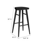 Saville Backless Wood Bar Stools Set of 2 - Image 3