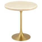 Lippa 20" Round Faux Travertine Side Table - Image 8