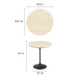 Lippa 20" Round Faux Travertine Side Table - Image 4