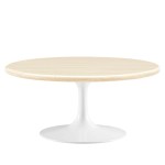 Lippa 36” Round Faux Travertine Coffee Table - Image 8