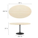Lippa 60" Oval Faux Travertine Dining Table - Image 4