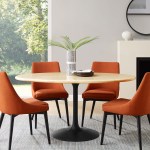 Lippa 60" Oval Faux Travertine Dining Table - Image 2