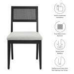 Nimba Faux Rattan Fabric Kitchen & Dining > Dining Chairs Set of 2 - Image 4