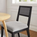 Nimba Faux Rattan Fabric Kitchen & Dining > Dining Chairs Set of 2 - Image 2