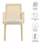 Monarch Wood and Rattan Dining Armchair - Image 9