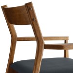 Solara Vegan Leather Wood Dining Armchairs Set of 2 - Image 3