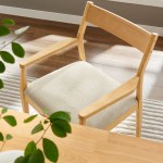 Solara Fabric Wood Dining Armchairs Set of 2 - Image 2