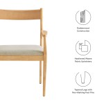 Solara Fabric Wood Dining Armchairs Set of 2 - Image 10