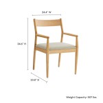 Solara Fabric Wood Dining Armchairs Set of 2 - Image 7