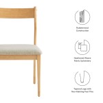 Solara 7-Piece Wood Dining Set with Fabric Upholstered Side Chairs - Image 9