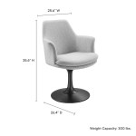 Lippa Swivel Dining Upholstered Armchair - Image 7