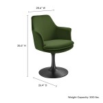 Lippa Swivel Dining Performance Velvet Armchair - Image 7