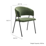 Nella Upholstered Heathered Chenille Kitchen & Dining > Dining Chairs Set of 2 - Image 7