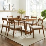 Solara 7-Piece Wood Dining Set with Fabric Upholstered Side Chairs - Image 6