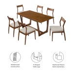 Solara 7-Piece Wood Dining Set with Fabric Upholstered Side Chairs - Image 8