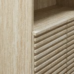 Render Tall Faux Travertine Linen Storage Cabinet in Travertine - Image 4
