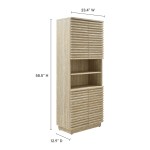 Render Tall Faux Travertine Linen Storage Cabinet in Travertine - Image 7