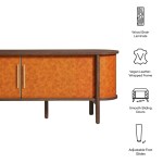 Coralie Curved 71" Vegan Leather Oval TV Stand - Image 10