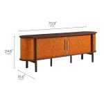 Coralie Curved 71" Vegan Leather Oval TV Stand - Image 7