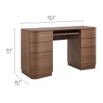 Mirae 55" 6-Drawer Curved Office Desk - Image 7